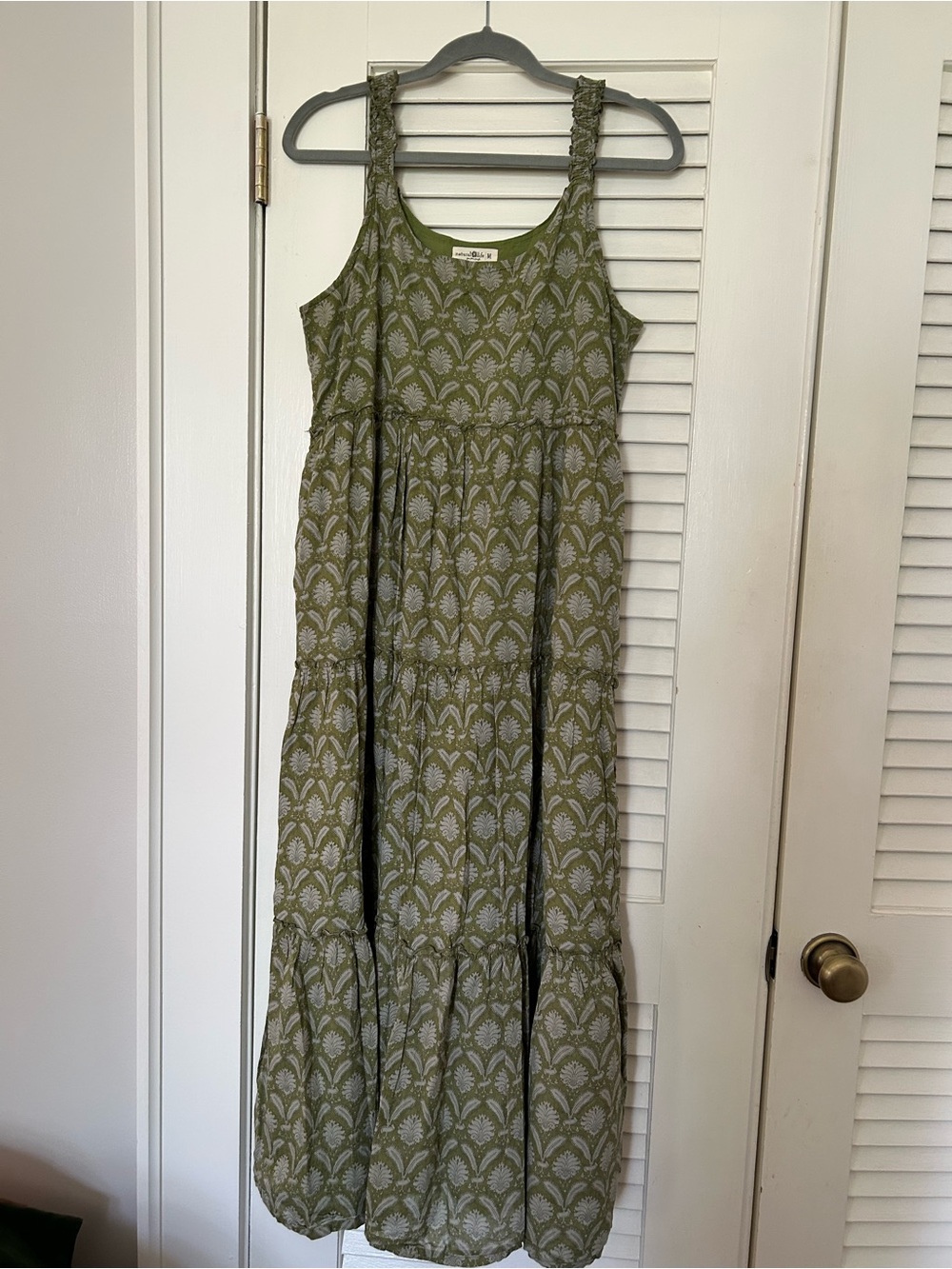 Olive Green Printed Maxi Dress by Natural Life